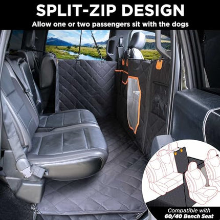 ITNAST XL Dog Seat Cover for Truck with Flip Up Rear Seats, Waterproof Dog Floor