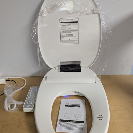 WLJBIDET O7L-1V Elongated Bidet Toilet Seat with Warm Water Wash, Air Drying, Heated Seat, Side Panel & Nightlight