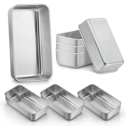 LIANYU 8 Pack 9x5 Inch Loaf Pans for Bread Baking, Stainless Steel Baking Bread
