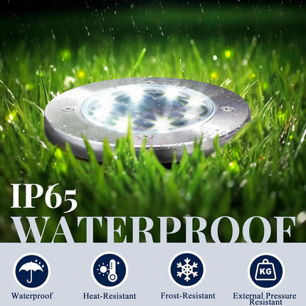 SOLPEX Solar Lights Outdoor Waterproof, 8 Pack Solar Ground Lights