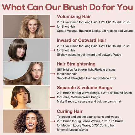Blow Hot-Air Hair Dryer Brush - 5-in-1 Set for One-Step Drying, Volumizing, Styl