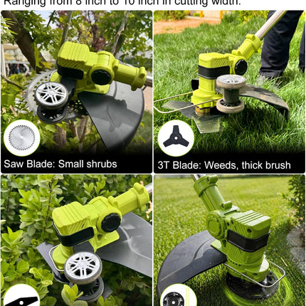 INCOMPLETE LAYUNI 21V Brushless Cordless Weed Wacker, 4-in-1 Trimmer & Edger with 2 x 3.0Ah (No String Holder)