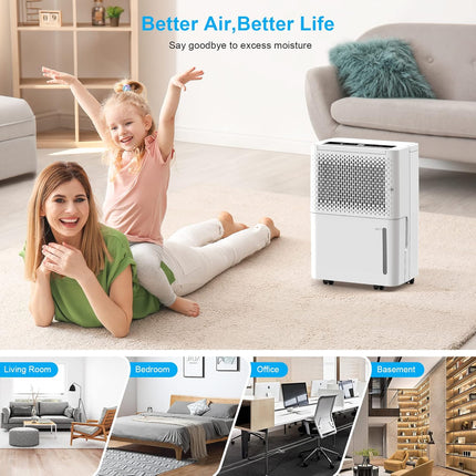 WANSID 2000 Sq.Ft Dehumidifiers with Auto Drain or Manual Drainage,Intelligent H