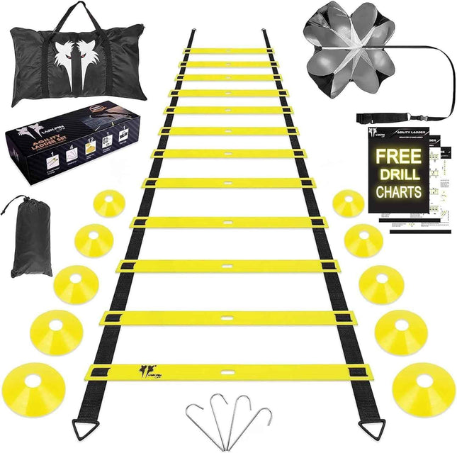LYKAN FIT 20ft Agility Ladder Speed Training Equipment, Speed Ladder Agility Lad