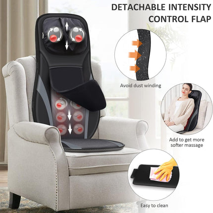 Snailax Shiatsu Back Massager With Heat - Deep Kneading Chair Pad, Adjustable In