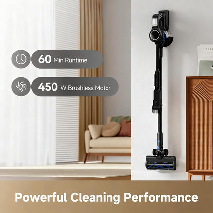 DREAME J30-W Cordless Stick Vacuum, 450W Suction, 65 Min Runtime, LED Display