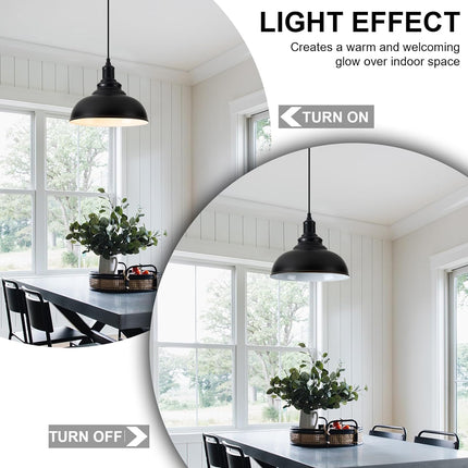 ALAISLYC 3 Pack Farmhouse Pendant Light Black Pendant Lighting for Kitchen Island
