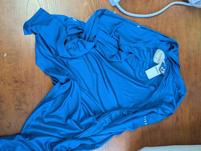 Gradual L size long sleeve UV-blocking shirt, blue