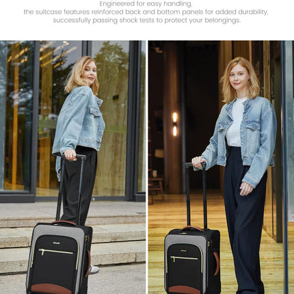 LOVEVOOK Carry On Luggage 22x14x9 Airline Approved with Spinner Wheels, 20 Inch