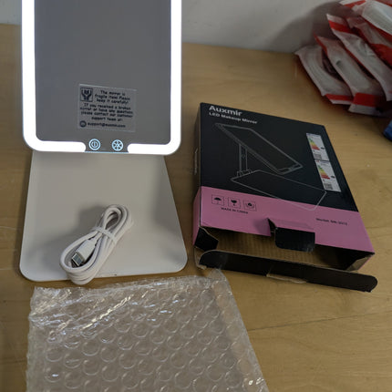 Auxmir Rechargeable Travel Makeup Mirror, Portable Travel Lighted Makeup Mirror