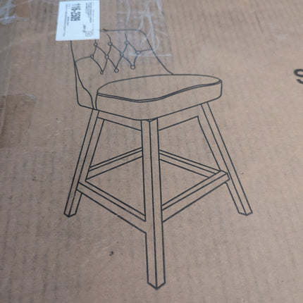 TEWLOSS 26" Swivel Fabric Counter Height Bar Stools, Gray (Set of 2)