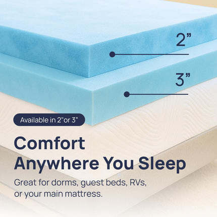 Sure2Sleep Cool Gel Swirl Memory Foam Mattress Topper Made in USA 2-Inch (Twin X