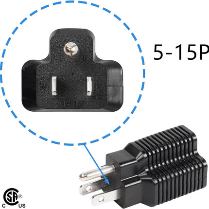 CERRXIAN 4 in 1 15 Amp to 20 Amp Plug Adapter, NEMA 5-15P to 5-15R Adapter,5-15P