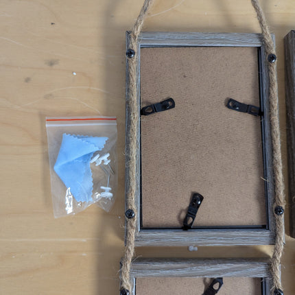 Amazing Roo 4x6 Hanging Triple Picture Frames Set of 2, Vertical Collage Rustic