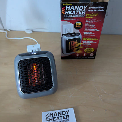 Handy Heater Turbo 800 Plug-In Electric Wall Outlet Space Heater with Adjustable