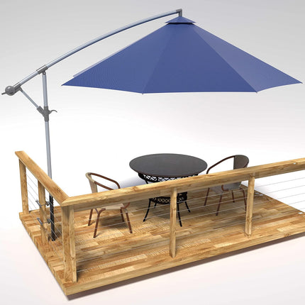 Deck Man Patio Table/Offset Umbrella Railing Holder, Stainless Steel Outdoor Umb