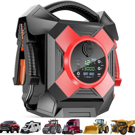 ODUKAKO DM1264 12V Semi Truck Jump Starter, 30000A Peak Heavy Duty Booster with 64000mAh Power Bank & LED
