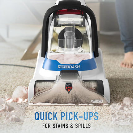 Hoover PowerDash Pet Compact Carpet Cleaner, Lightweight Upright Shampooer with HeatForce Drying, Black