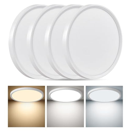 4PK 12Inch LED Flush Mount Ceiling Light, 24W, 2520LM, 3000K/4000K/6000K CCT Sel
