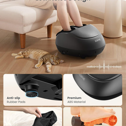 RENPHO Shiatsu Foot Massager with Heat, 3 Levels of Kneading & Compression, Washable Cover, Fits Size 13