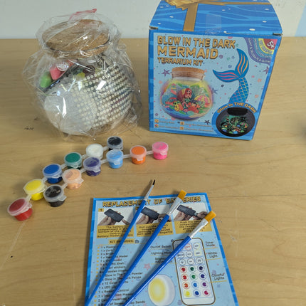 Glow in The Dark Terrarium Crafts Kit for Kids (Mermaid Terrarium)