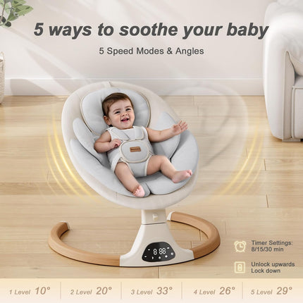 Baby Swings for Infants, Monamii Baby Swing, Bluetooth Infant Swing with Music S