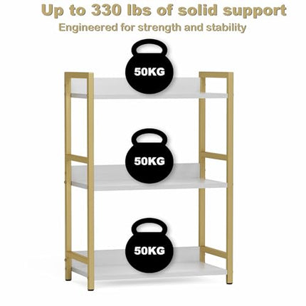 BSONE Small Bookshelf, 3 Tier Book Shelf, Modern Bookcase for Bedroom Living Roo