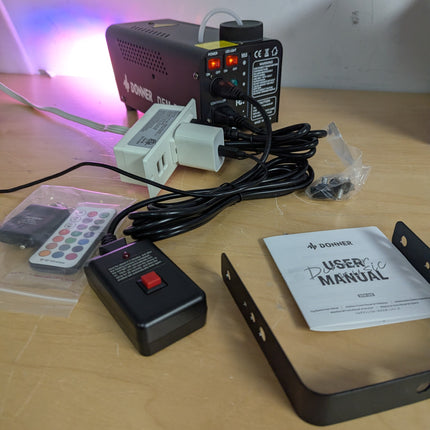Donner DFM-500 500W Fog Machine with Controllable RGB LED Lights, DJ Smoke Machi