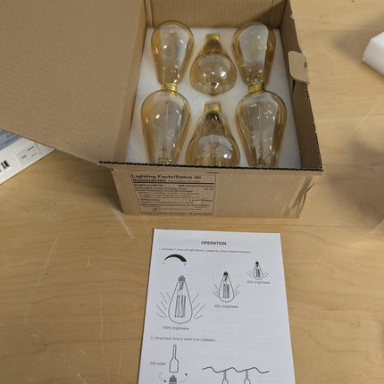 HESSION 6-Pack Edison Light Bulbs, 60w Vintage Edison Bulb, Squirrel Cage Filame
