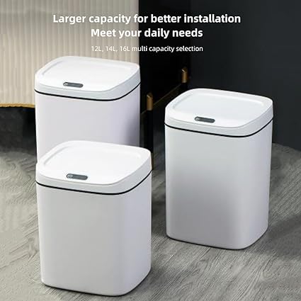 Smart Bin with Intelligent Sensor,Automatic Bathroom Can with Smart Lid, Easy an