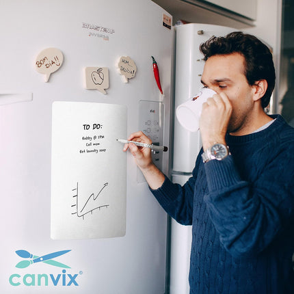 Canvix Magnetic Dry Erase Whiteboard for Refrigerator – Magnetized, Removable, R