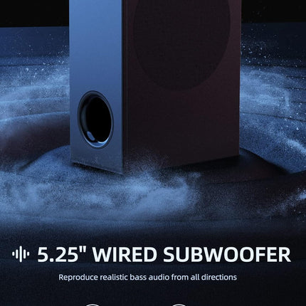 Sound Bar 2 in 1 Detachable MEREDO Soundbar for TV with 5.25'' Subwoofer 180W 2.