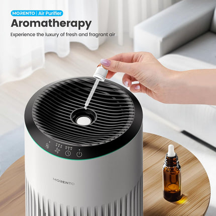 MORENTO Air Purifiers for Home, Air Purifier for Smoke Pet Dander Odors with Fra