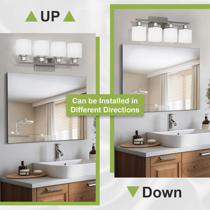Bathroom Lights Over Mirror Brushed Nickel, Anti-Rust 4-Light Bathroom Vanity Li