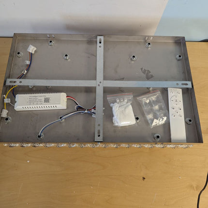 Finktonglan Modern Crystal LED Ceiling Light Fixtures 20” Dimmable Rectangular F