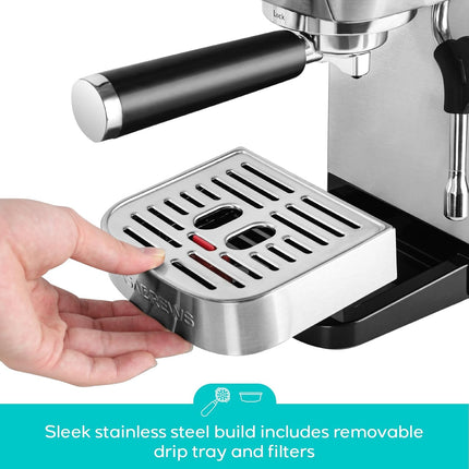 CASABREWS 3700 Essential Espresso Machine 20 Bar, Stainless Steel Cappuccino & L