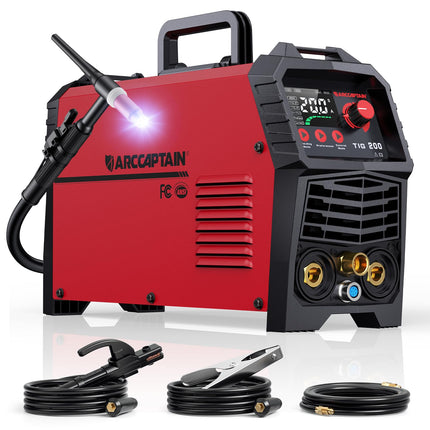 ARCCAPTAIN TIG Welder 200A, High Frequency 110v/220v Dual Voltage TIG/Stick/Arc