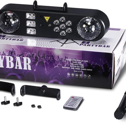 Telbum DJ Lights with Stand, 5 in 1 Party Bar Light Set with Rotating Ball, Stro