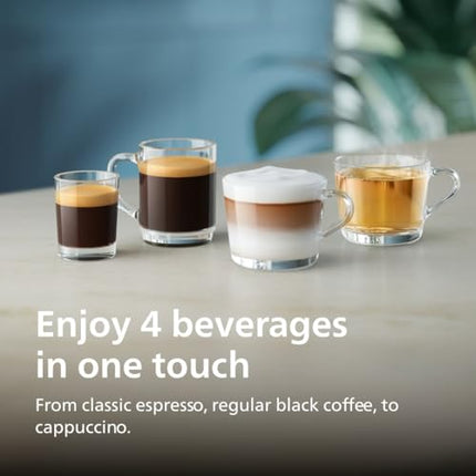 Philips Series 2300 Fully Automatic Espresso Machine - 4 Hot Drinks, Fast Clean,