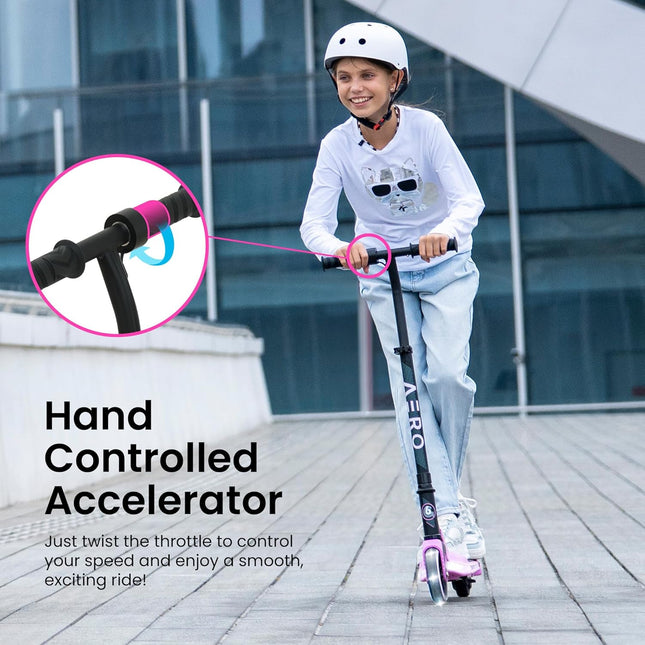 Aero iSporter Kids Electric Scooter | Hand Acceleraor & LED Lights | Electric sc
