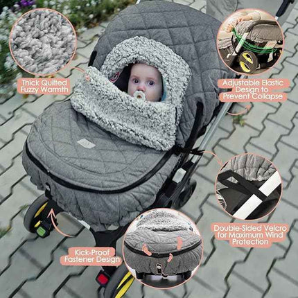 ACRABROS Car Seat Cover Baby: Winter Infant Carseat Canopy for Boy Girl Newborn,