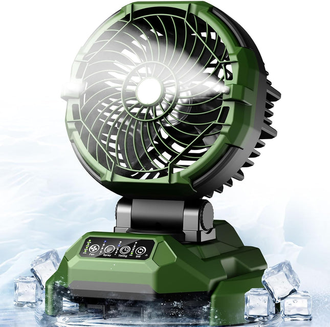Portable Misting Fan 150° Oscillating,30000mAh Rechargeable Battery Powered,4 St