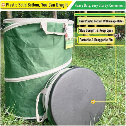 16 Gallon and 24 Gallon Collapsible Trash Can Solid Bottom for Pop-Up Trash Can,