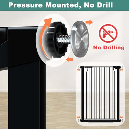 40.5" Extra Tall Baby Gate, 29.6"-32.5" Extra Wide Dog Pet Gate Pressure Mounted