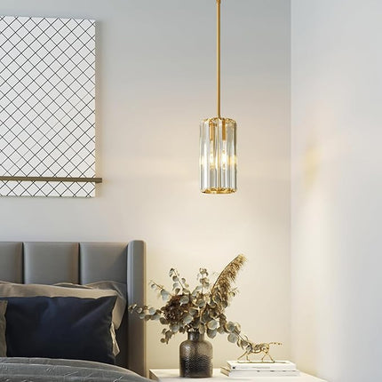 zhllmq Gold Pendant Lighting Modern Pendant Light Mini Crystal Chandeliers Adjus