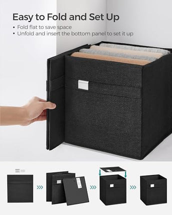SONGMICS Storage Cubes, Set of 4 Cube Storage Bins, 10.2 x 10.2 x 11 Inches, 2 H