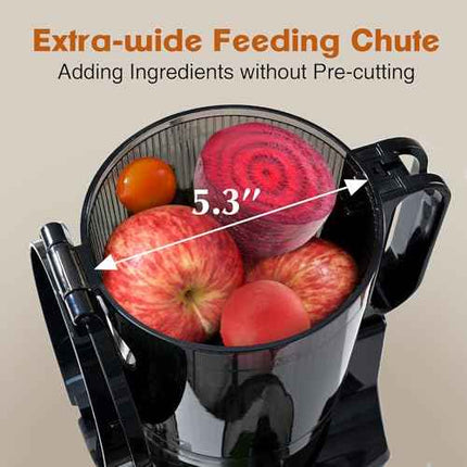 Fretta Juicer Machine,Cold Press Juicer W/ 5.3'' Feed Chute for Whole Fruits Veg