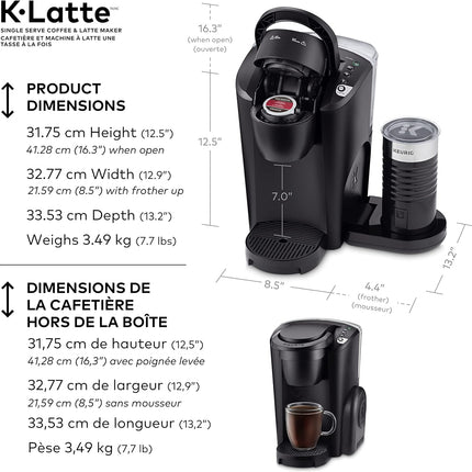 Keurig K-Café Single Serve K-Cup Pod Coffee, Latte and Cappuccino Maker, with Mi