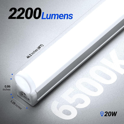 Barrina T5 LED Shop Light 12 Pack, 4 ft 20W 2200 Lumens 6500K Linkable Ceiling Lights for Garage & Shop