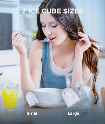 Ecozy Countertop Ice Maker, Portable, Self-Cleaning, 9 Bullet Ice Cubes in 6 Min